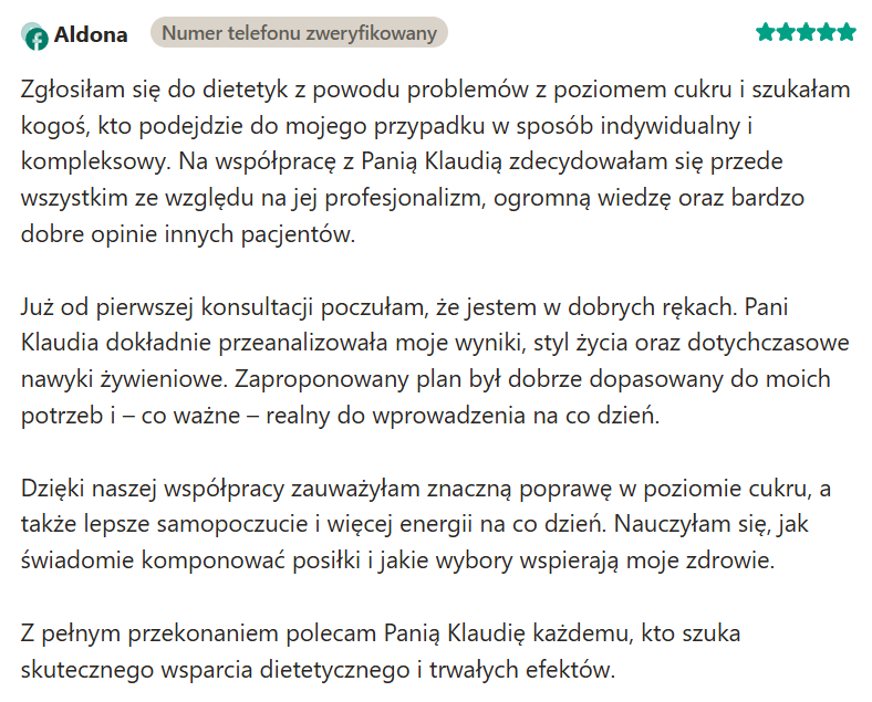 dietetyk klaudia sarniak opinie