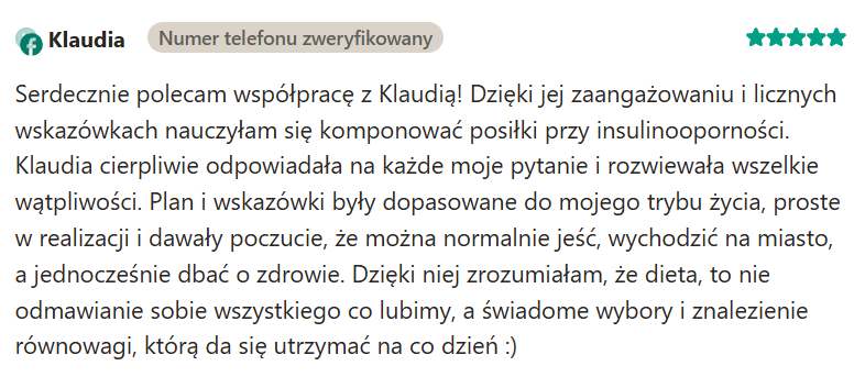 dietetyk klaudia sarniak opinie o współpracy efekty
